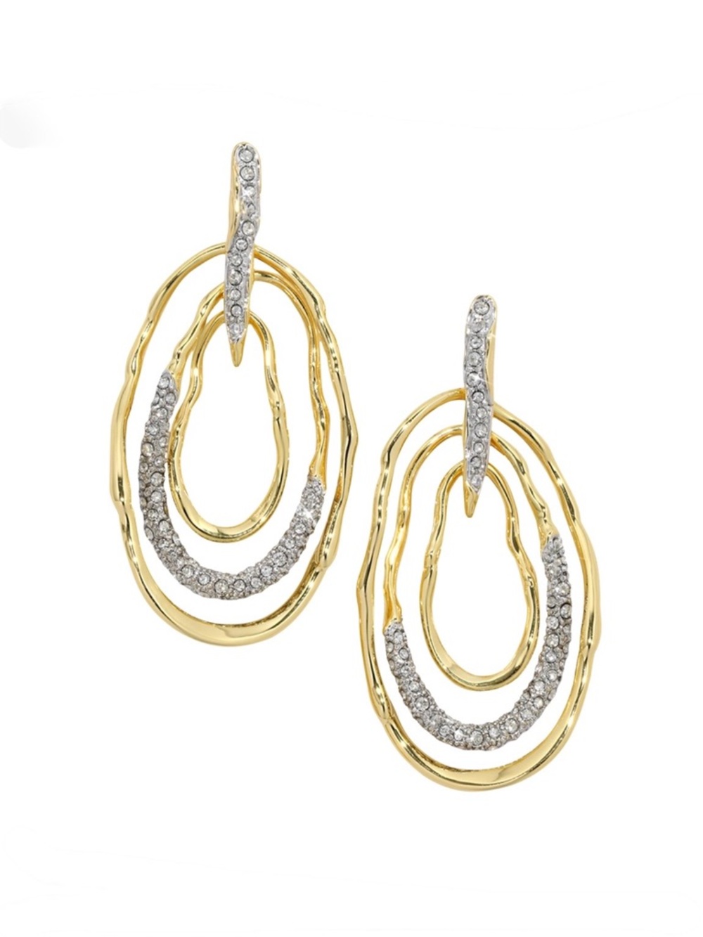 ALEXIS BITTAR Solanales Mobile Pave Post Earrings Gold Silver Clear MY21